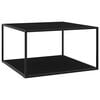 vidaXL Tavolino da Salotto Nero con Vetro Nero 90x90x50 cm