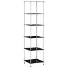 vidaXL Scaffale a 6 Livelli Nero 40x40x160 cm in Vetro Temperato