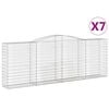 vidaXL Cesti Gabbioni ad Arco 7 pz 400x50x140/160 cm Ferro Zincato