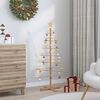 vidaXL Albero di Natale in legno con supporto Marrone 125 cm Bamb&ugrave;