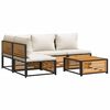 vidaXL Set Divano da Giardino 5 pz con Cuscini Legno Massello Acacia