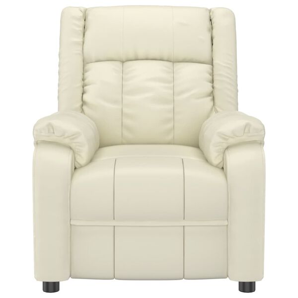 vidaXL Poltrona Massaggiante Elettrica Crema Similpelle