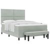 vidaXL Letto a molle con testiera Grigio chiaro 190 x 140 cm Velluto
