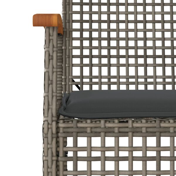 vidaXL Set da Pranzo da Giardino 7 pz con Cuscini in Polyrattan Grigio