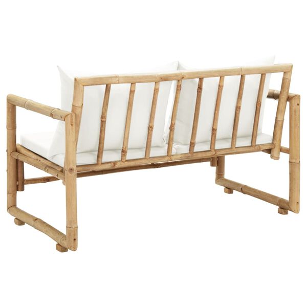 vidaXL Divano da Giardino a 2 Posti con Cuscini in Bambù