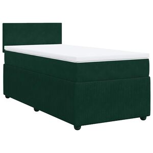 vidaXL Giroletto a Molle con Materasso Verde Scuro 80x200 cm Velluto