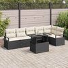 vidaXL Set Divano da Giardino con cuscino 7 pcs Nero Poly Rattan