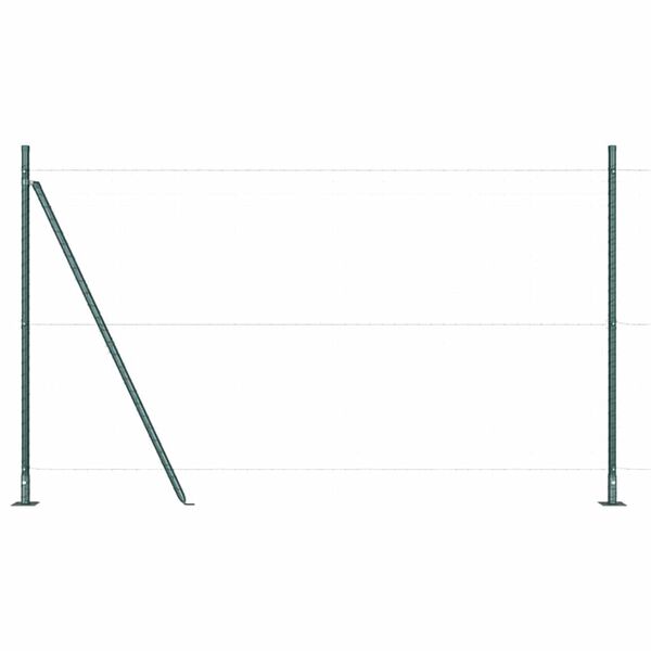 vidaXL Palo della recinzione 13 pcs Verde Acciaio