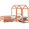 vidaXL Giroletto con Panca e Tetto Cera 80x200 cm Legno Massello Pino