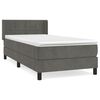 vidaXL Giroletto a Molle con Materasso Grigio Scuro 80x200 cm Velluto
