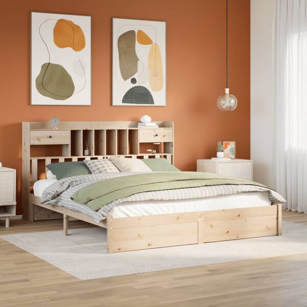 vidaXL Letto Libreria senza Materasso 180x200 cm in Legno di Pino