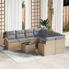 vidaXL Set Divano da Giardino con cuscino 9 pcs Beige e Grigio Chiaro