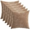 vidaXL Federa 6 pz HEERLEN Marrone 30 x 30 cm Tessuto Chenille