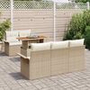 vidaXL Set Divano da Giardino 6 pcs Beige e Crema polyrattan