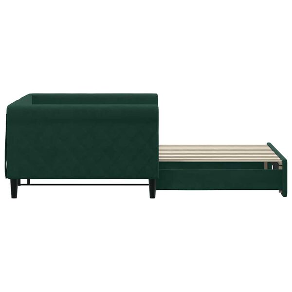 vidaXL Divano Letto con Letto Estraibile Verde Scuro 100x200cm Velluto