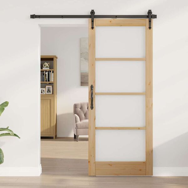 vidaXL Porta Interna con Vetro ORKDAL Marrone 83 x 202 cm