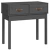 vidaXL Tavolo Consolle Grigio 76,5x40x75 cm in Legno Massello di Pino