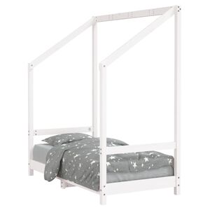 vidaXL Giroletto per Bambini Bianco 70x140cm in Legno Massello di Pino