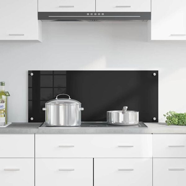 vidaXL Rivestimento da Cucina Nero 100 x 40 cm vetro temperato