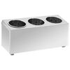 vidaXL Portaposate con 3 Inserti Rettangolare in Acciaio Inox