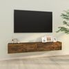 vidaXL Mobili TV Parete 2pz Rovere Fumo 100x30x30 cm Legno Multistrato