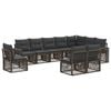vidaXL Set Divano da Giardino 10 pz Grigio e Grigio Scuro polyrattan