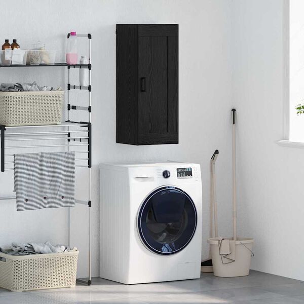 vidaXL Pensile Rovere Nero 34,5 x 34 x 90 cm Legno multistrato