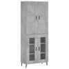 vidaXL Credenza Grigio Cemento 69,5x34x180 cm in Legno Multistrato