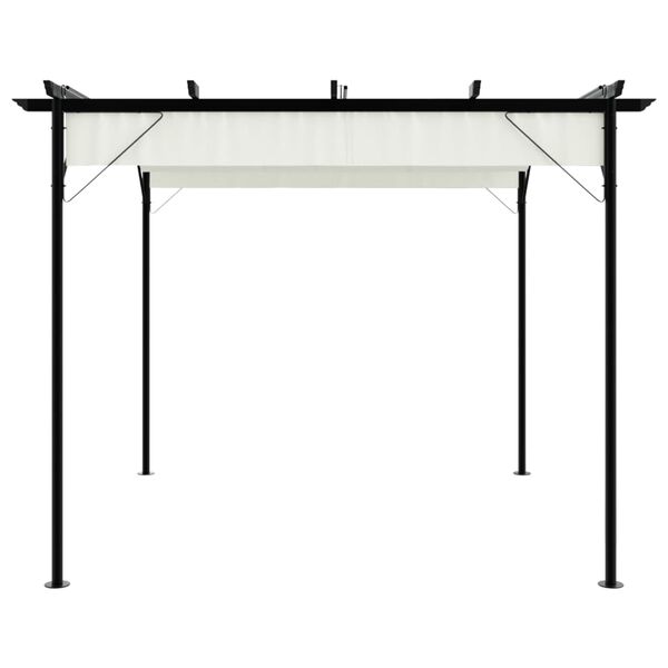 vidaXL Pergola da Giardino Tetto Retrattile Bianco Crema 3x3 m Acciaio