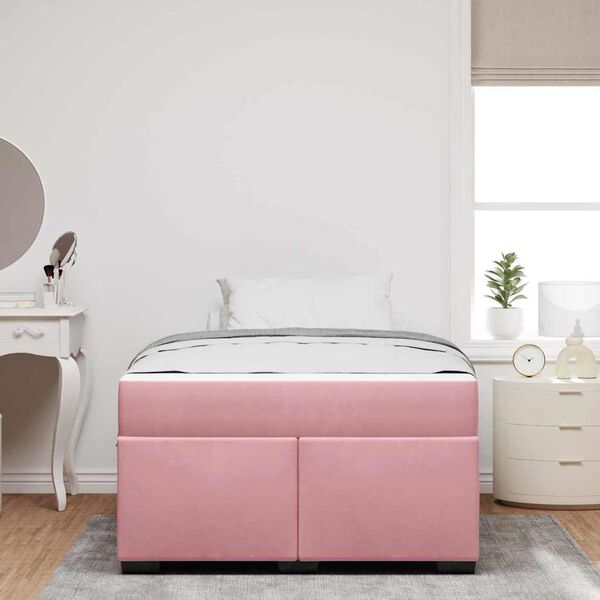 vidaXL Struttura del letto con materasso Rosa 120 x 190 cm Tessuto