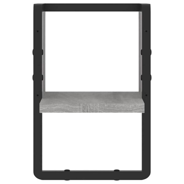 vidaXL Mensola a Parete con Asta Grigio Sonoma 20x25x30 cm