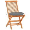 vidaXL Set da Bistrot 3 pz con Cuscini Grigi in Legno Massello di Teak