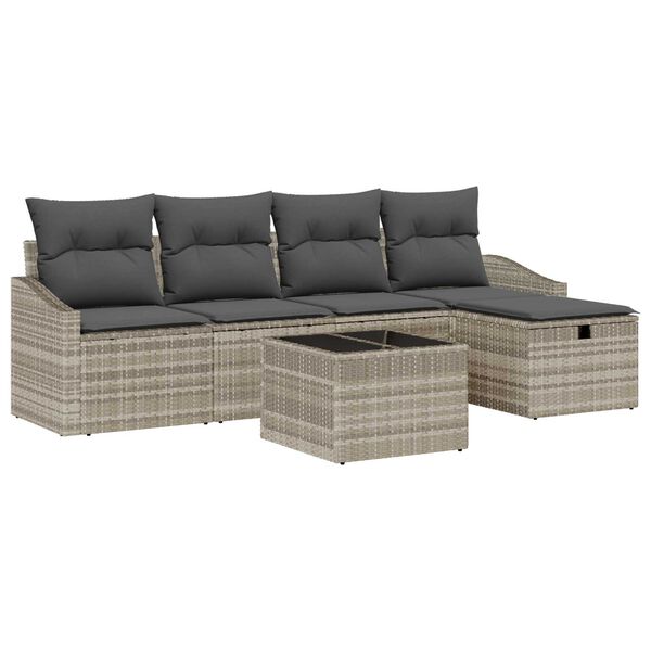 vidaXL Set di divani con cuscino 6 pcs polyrattan