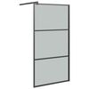 vidaXL Parete Doccia Walk in 100x195 cm in Vetro Scuro ESG Nero