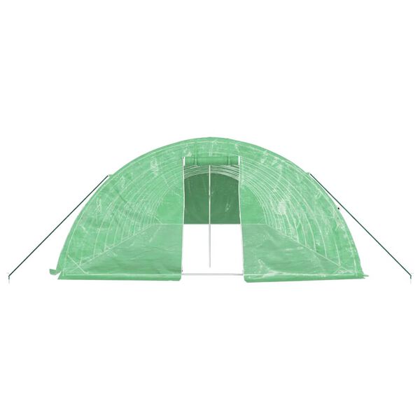 vidaXL Serra con Telaio in Acciaio Verde 60 m&sup2; 12x5x2,3 m