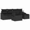 vidaXL Set Divano da Giardino 6 pz Nero polyrattan