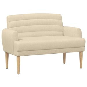 vidaXL Loveseat con bottoni imbottiti Crema 116 x 67 x 80 cm Tessuto