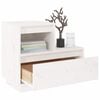 vidaXL Comodino Bianco 60x34x51 cm in Legno Massello di Pino