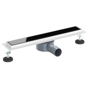 vidaXL Scarico doccia con copertura in vetro e sifone a 360&deg; 50 cm