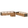 vidaXL Set di divani da esterno 9 pz Naturale Legno di Acacia Massello