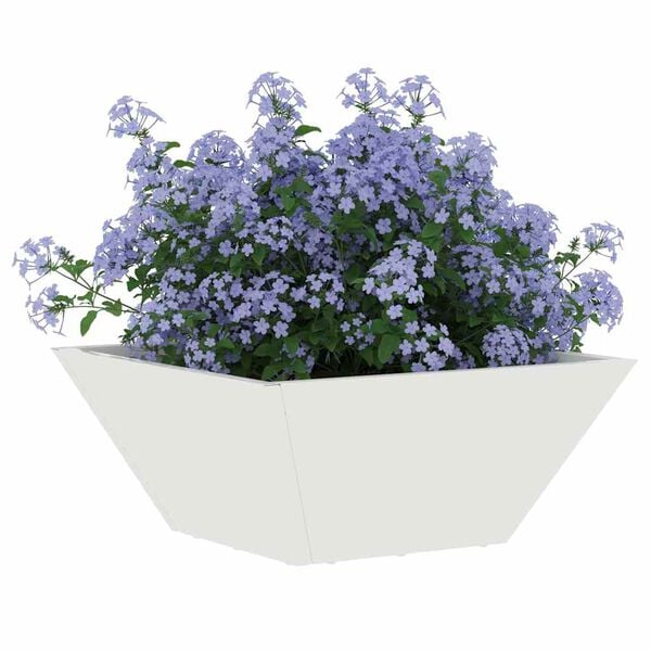 vidaXL Vaso da giardino 5 pcs Bianco 35 x 35 x 15 cm