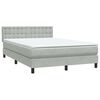 vidaXL Letto a Molle con Materasso e LED Grigio Chiaro 140x210cm Velluto