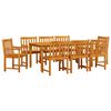 vidaXL Set da Pranzo per Giardino 9 pcs Marrone