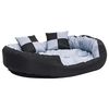 vidaXL Cuscino per Cani Reversibile Lavabile Grigio e Nero 110x80x23cm