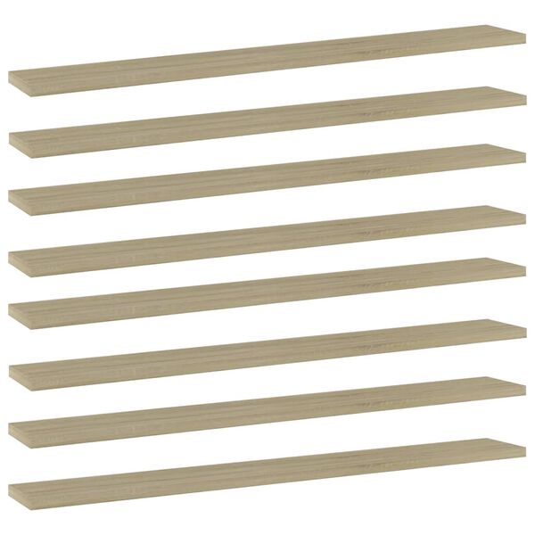 vidaXL Ripiani per Libreria 8pz Rovere Sonoma 80x10x1,5cm Multistrato