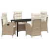vidaXL Set da Pranzo per Giardino 5 pz Beige polyrattan