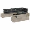 vidaXL Set Divano da Giardino 9 pz Grigio chiaro Poly Rattan