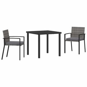 vidaXL Set da Pranzo per Giardino 3 pcs Grigio