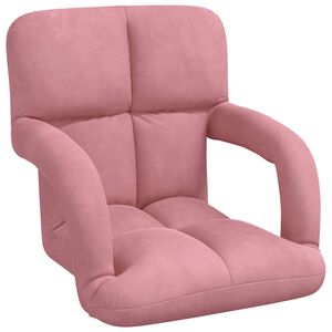 vidaXL Sedia a pavimento regolabile Rosa Velluto