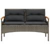 vidaXL Panchina Giardino con Cuscini 116x62,5x74 cm Grigia Polyrattan
